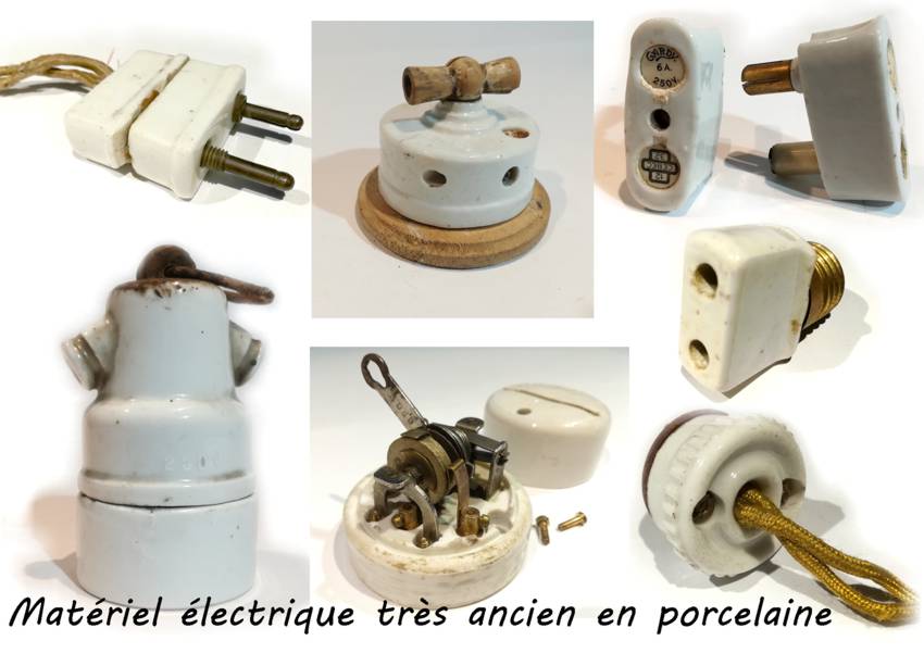 Antique Electricity Madness - Matriel lectrique ancien en porcelaine