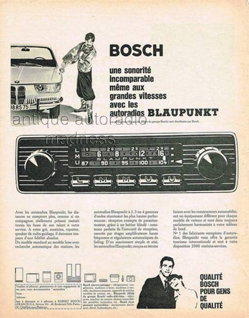 Vintage BLAUPUNKT car radio advertisement - BMW - 1963-67