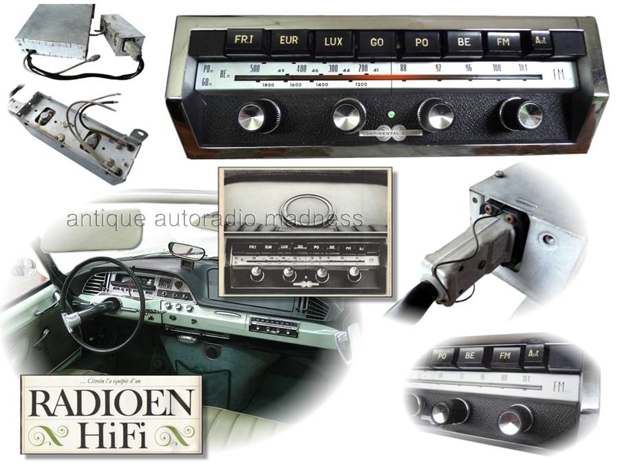 Autoradio vintage 1965 Continental Edison RADIOEN HiFi CITROEN DS