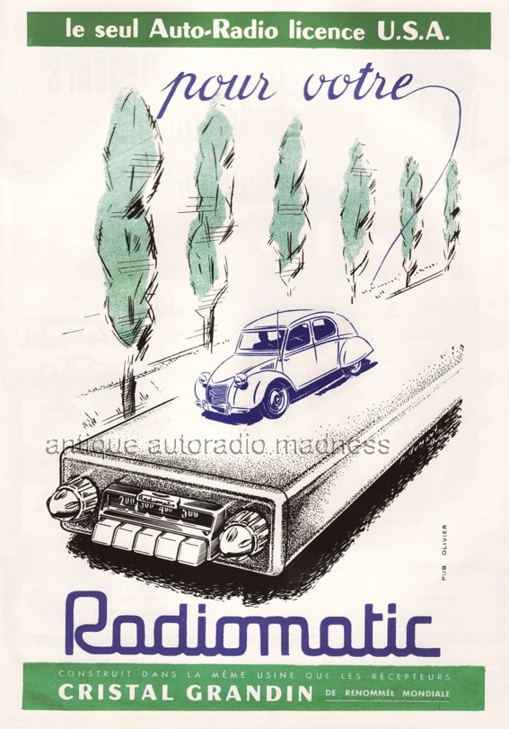 Publicité vintage RADIOMATIC montage Citroen 2 CV