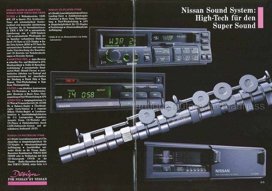 Vintage NISSAN car stereo catalog - year 1991 - GERMANY p2 - p3