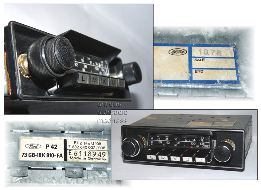 Vintage FORD car radio (BLAUPUNKT 1973) - 73 GB 18K 810 FA - P 42