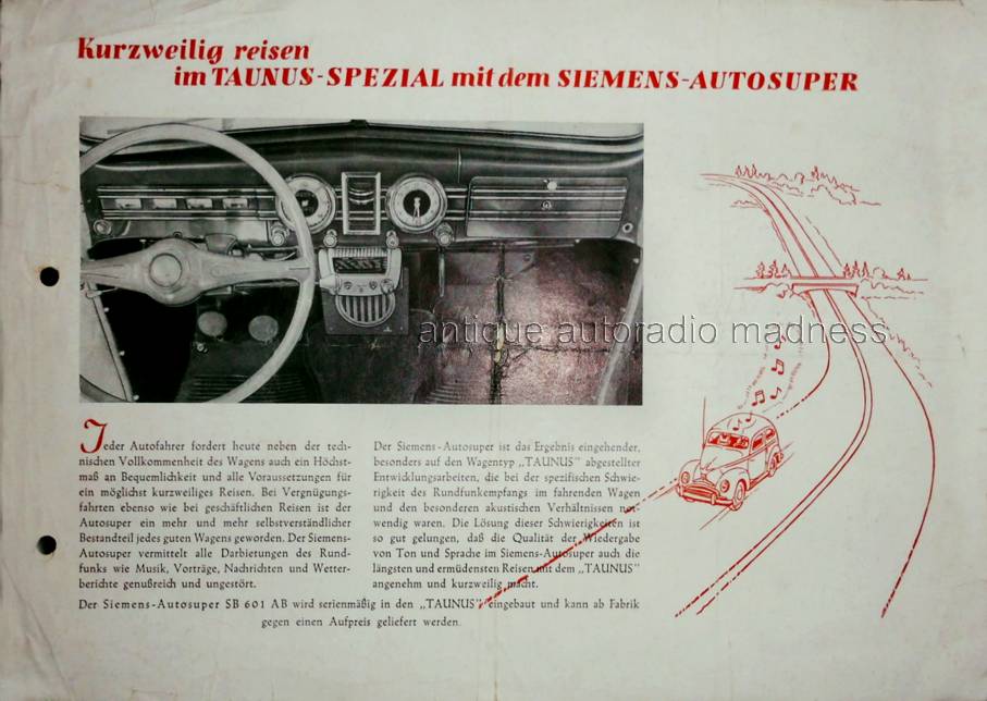 Vintage FORD Taunus - SIEMENS advertising model SB 601 AB - Year  1948