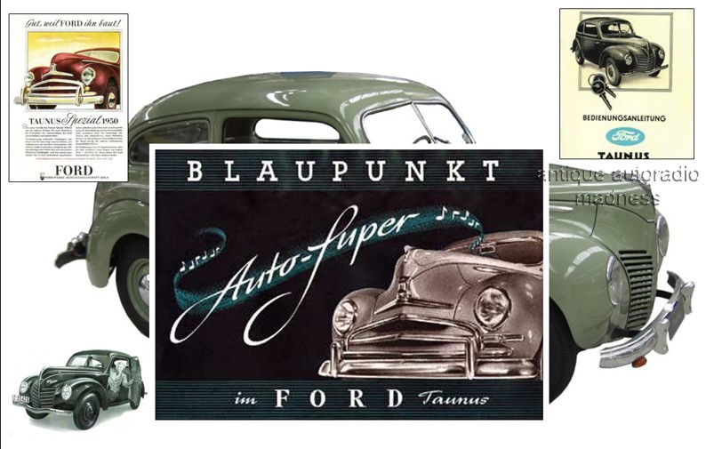 Vintage FORD Taunus - Blaupunkt advertisement model "AutoSuper" year 1950