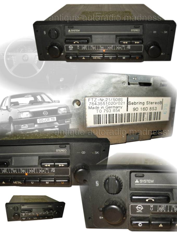 Oldschool OPEL car stereo model Sebring B - year 1983