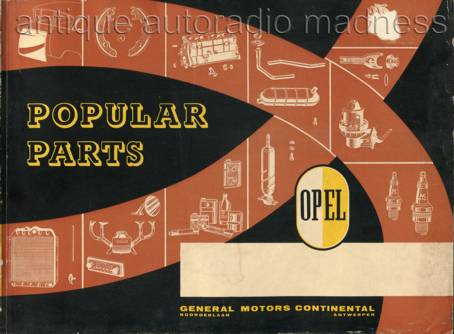 Original spare parts OPEL catalog - year 1958