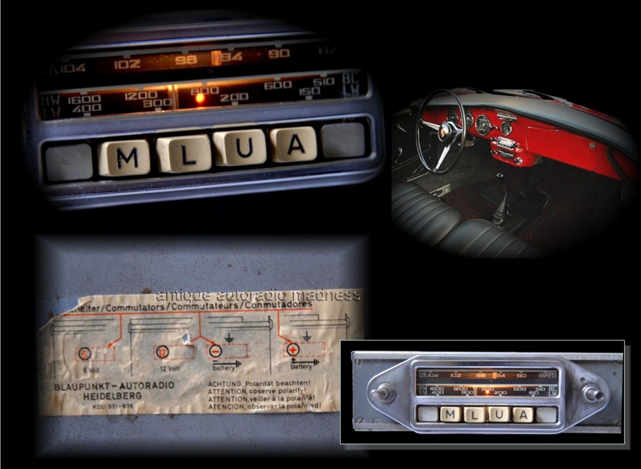 Classic PORSCHE car radio - year 1965 - BLAUPUNKT model Heidelberg - W