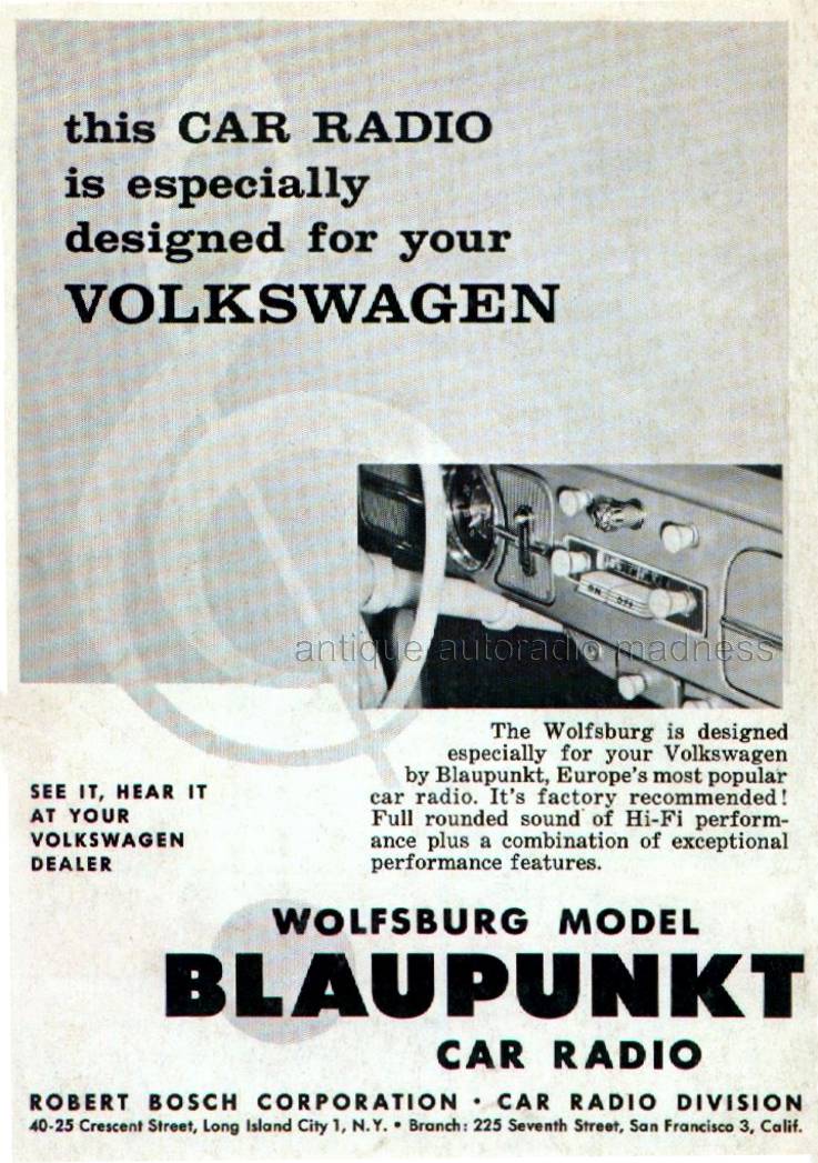 Vintage VW car radio catalog (USA) - 1958 - BLAUPUNKT Wolfsburg - 2