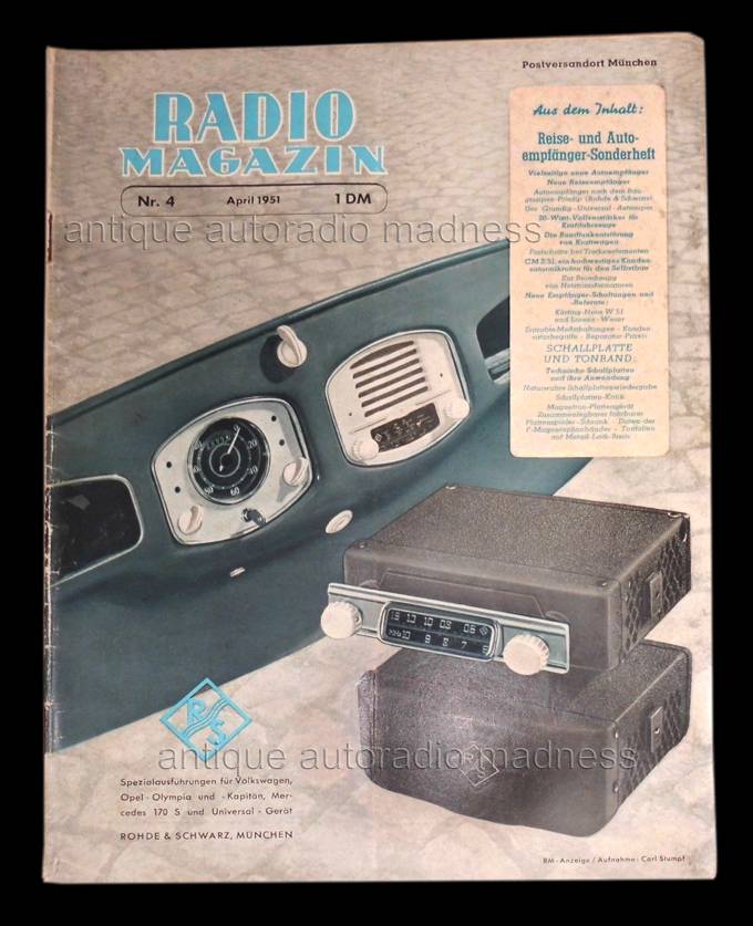 Classic ROHDE & SCHWARTZ VW car radio (1951)