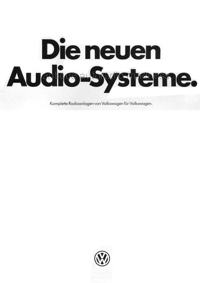 Old school Audi VW car stereo catalog - Program 1986 (De) - 1