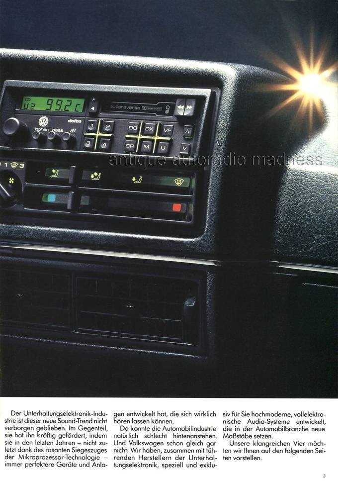 Old school Audi VW car stereo catalog - Program 1986 (De) - 3