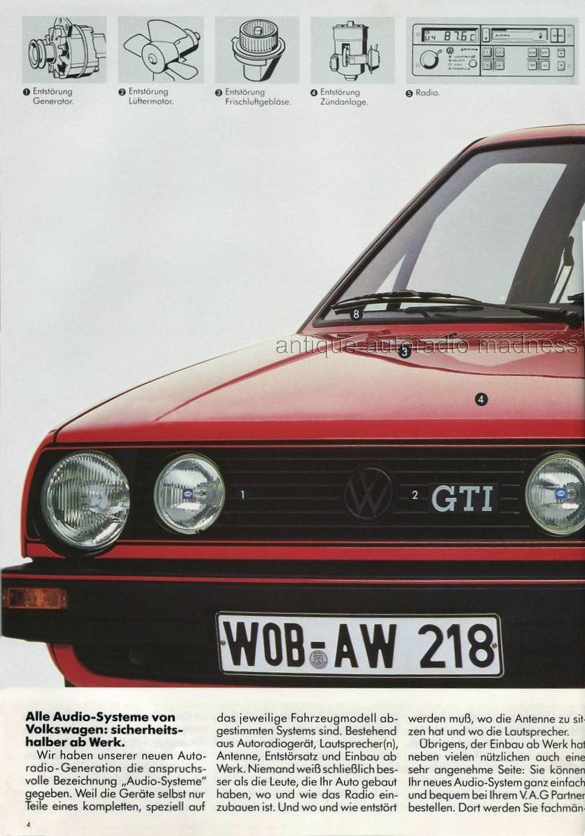 Old school Audi VW car stereo catalog - Program 1986 (De) - 4