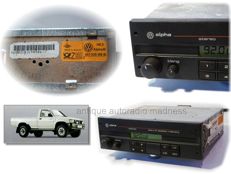 Vintage original VW car stereo HITACHI model alpha III - 1995 - N° 357 035 156 B