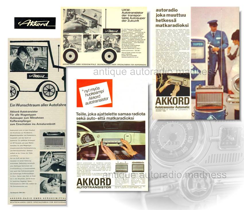 Old school VW car radio AKKORD advertisement - 1969