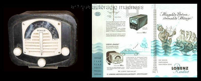Vintage VOLKSWAGEN advertising - 1952 - LORENZ car radio