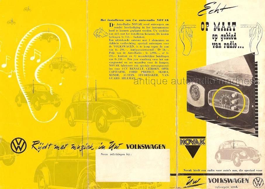 Oldschool NOVAK car radio 1952 - VOLKSWAGEN catalog