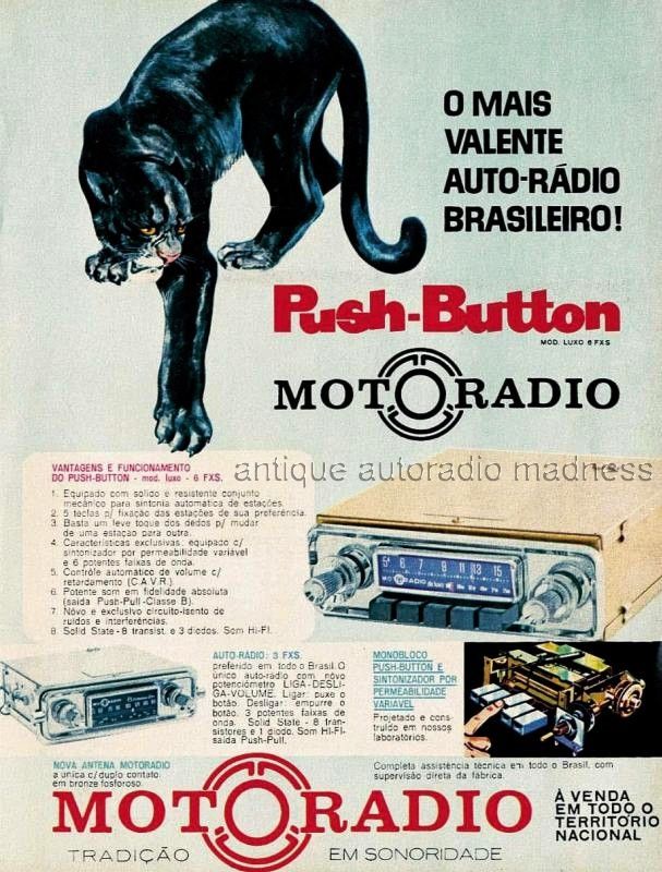 Vintage VW car radio advertising - 1965 - MOTORADIO (Brasil)
