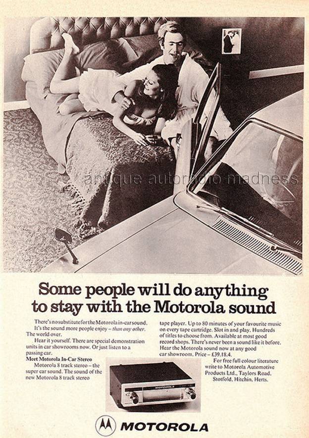 8 track car stereo player MOTOROLA advertisement 1969