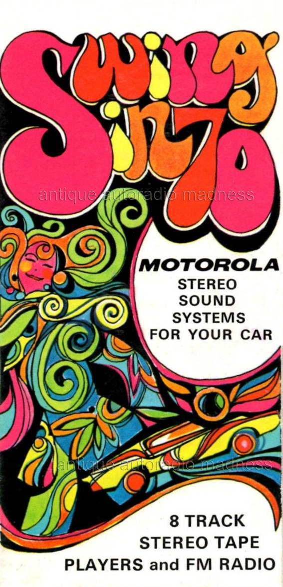 Vintage MOTOROLA 8 track cartridge stereo player advertising (1970)