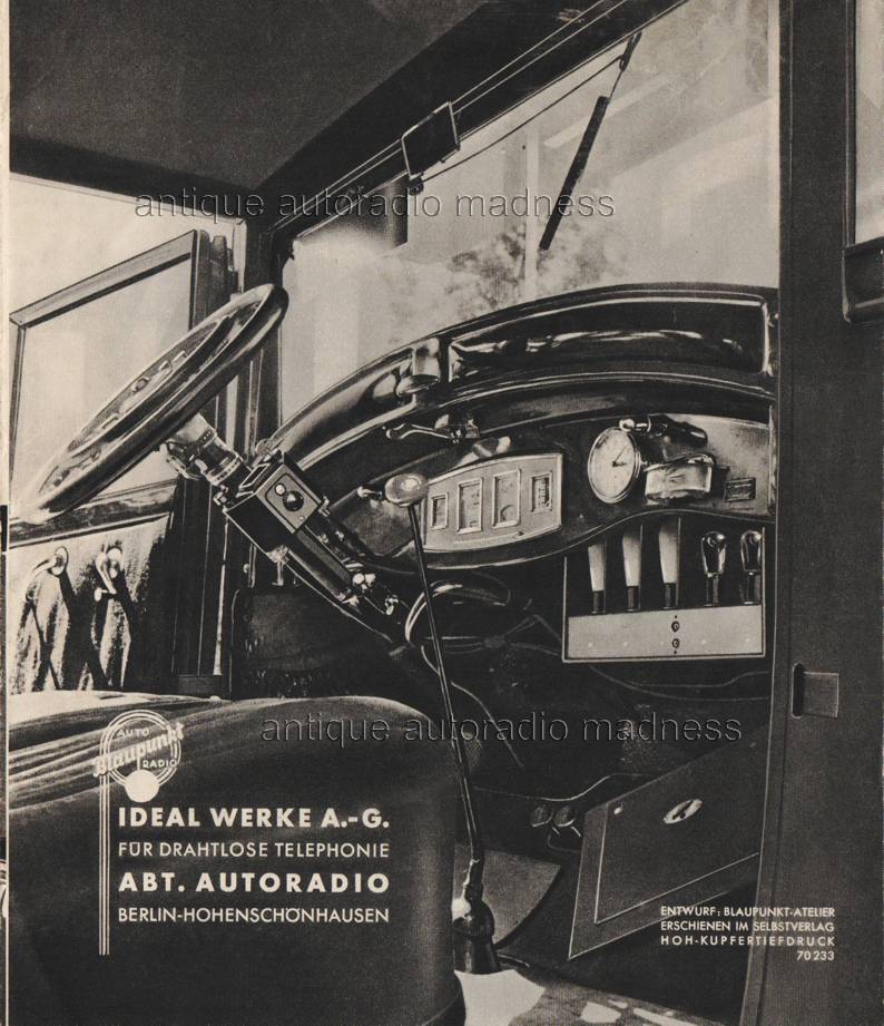 One of the first BLAUPUNKT car radio - year 1932 - AS 5 model catalog