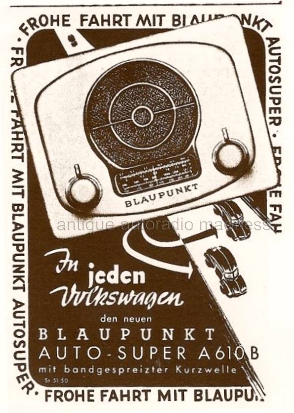 BLAUPUNKT 1951 advertisement model Autosuper A 610 B