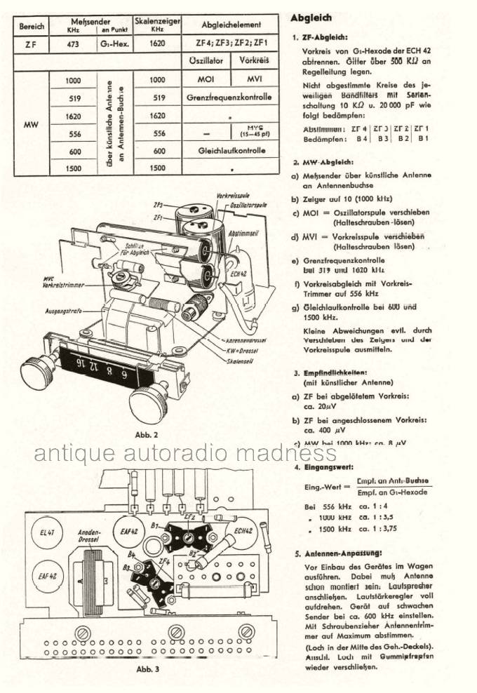 Oldschool FORD BLAUPUNKT car radio model A 520 FA - year 1953 - Technical informations - 5
