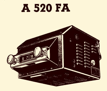 BLAUPUNKT Car radio A 520 FA - A 51 FA  FORD Taunus