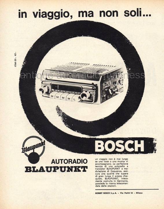 Blaupunkt car stereo advertising - 1963 (Italy)