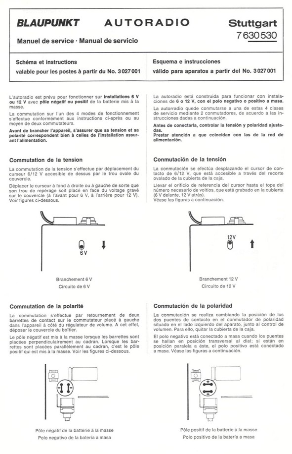 Old BLAUPUNKT car radio model Stuttgart 7 630 530 000 serie C - 4