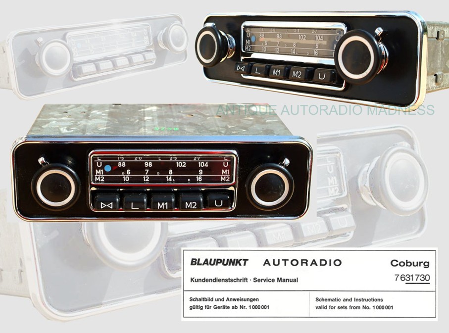 Vintage BLAUPUNKT car radio model : Coburg Electronic  7 631 730 000 - 1971 - 2