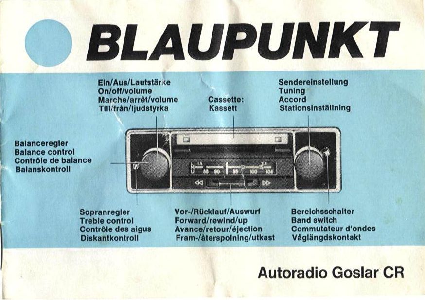 Vintage BLAUPUNKT car radio model : Bamberg CR  7 631 931 - 1971 - 2