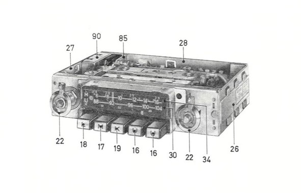 Vintage BLAUPUNKT car radio model : Dortmund de Luxe  7 631 652 000 - 1971 - 2