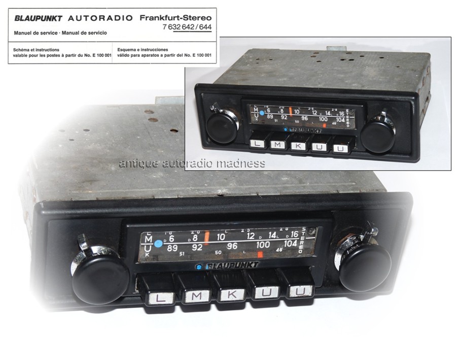 Blaupunkt car stereo model Frankfurt Stereo 7 632 642 1972
