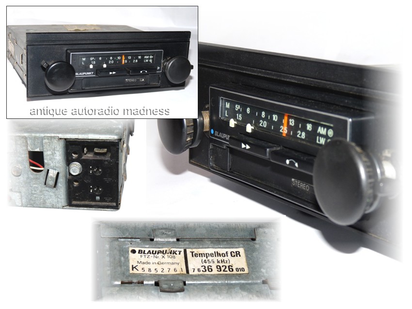 Classic BLAUPUNKT car radio model Tempelhof CR - 7 636 926 010