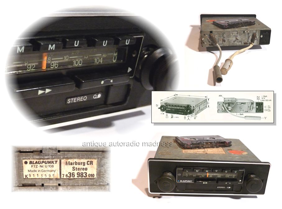 Vintage BLAUPUNKT car radio model Mainz CR 7 636 982 010 - 2Vintage BLAUPUNKT car radio model Marburg CR 7 636 983 010 - 1