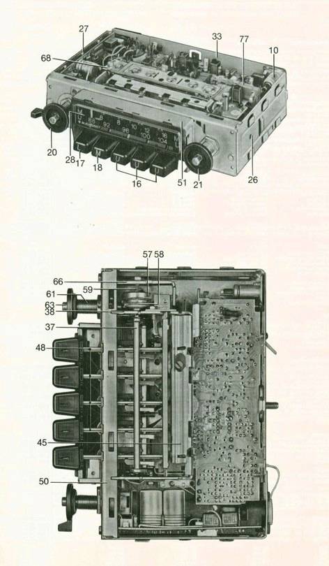 Old BLAUPUNKT car radio model Nurnberg FR - 7 636 630 - 3