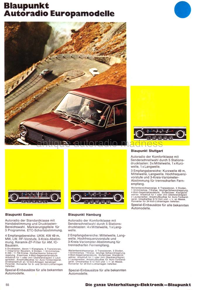 Vintage BLAUPUNKT car radio catalog year 1978  (Germany extract) - 55