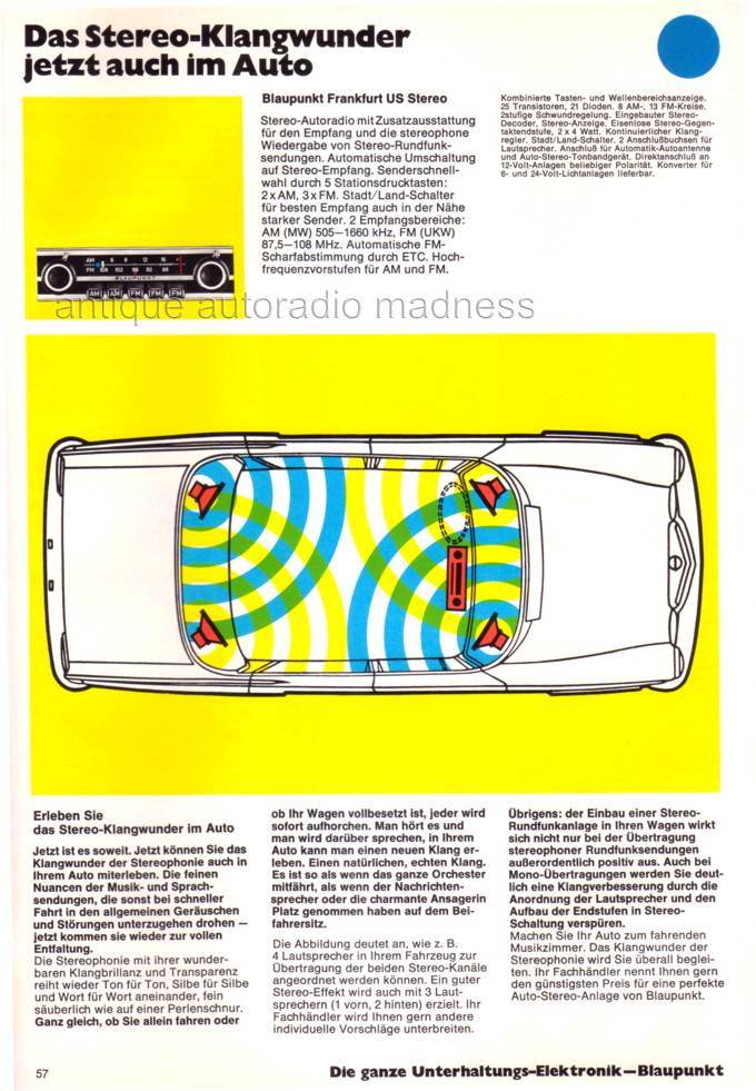 Vintage BLAUPUNKT car radio catalog year 1978  (Germany extract) - 57