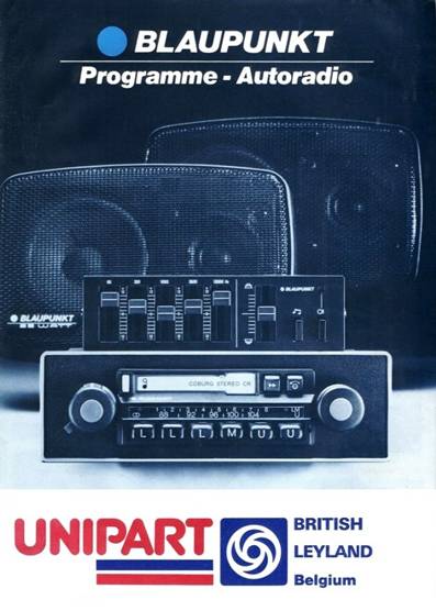 Vintage BLAUPUNKT (Unipart) car stereo catalog year 1980