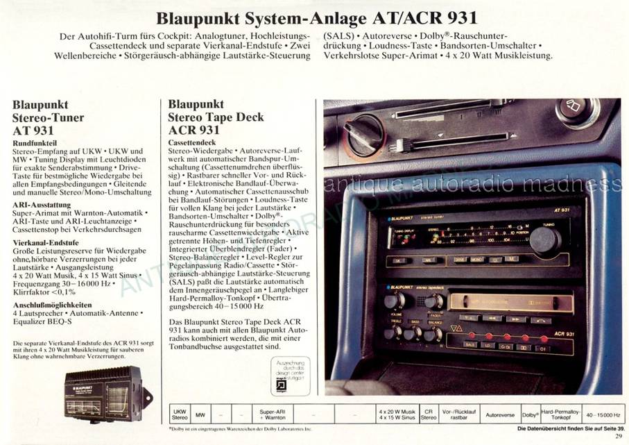 Vintage BLAUPUNKT car stereo catalog year 1981 (Germany) - 29