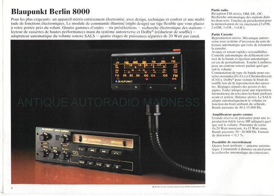 Vintage BLAUPUNKT car stereo catalog year 1981 (Belgium) - 4