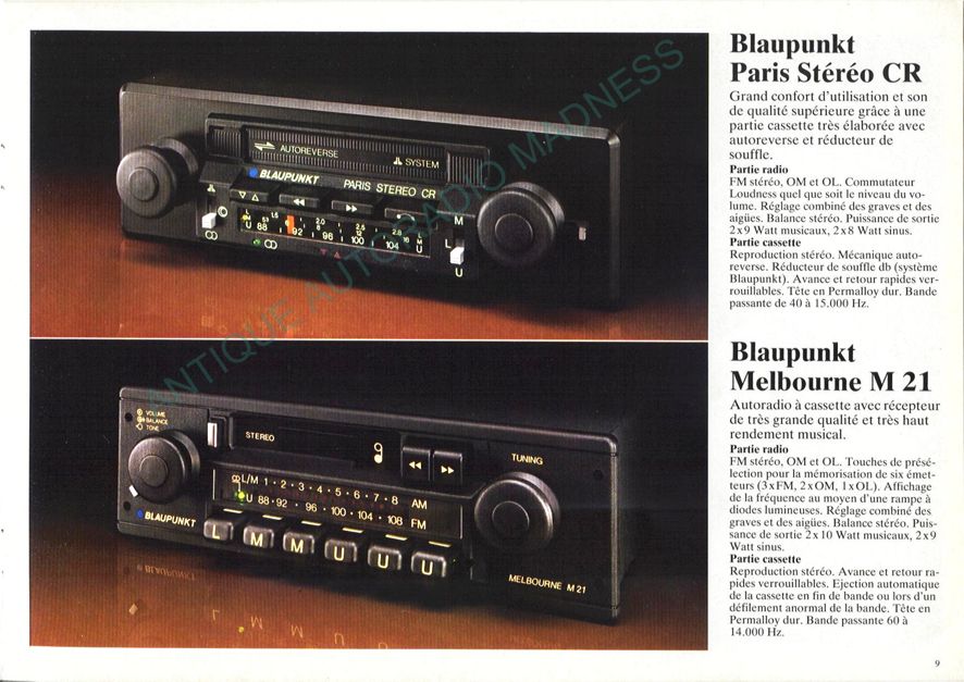 Vintage BLAUPUNKT car stereo catalog year 1981 (Belgium) - 9