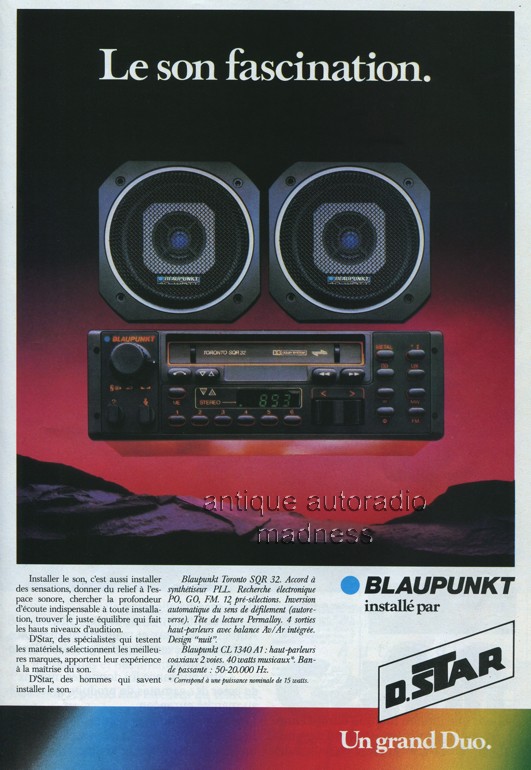 Publicit BLAUPUNKT car stereo Toronto SQR 32