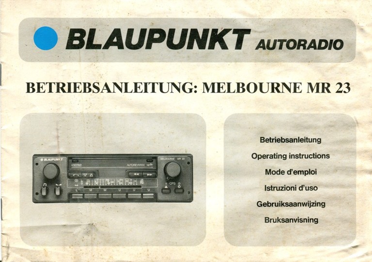 Vintage BLAUPUNKT car stereo model: Melbourne MR 23 - year 1983 - 4