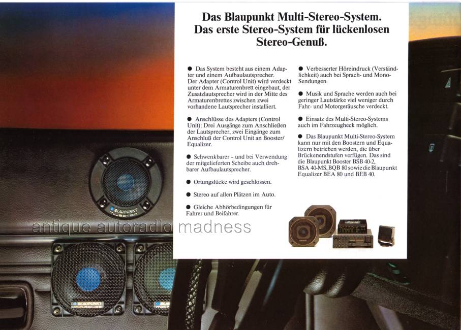 Vintage BLAUPUNKT car stereo & MMulti Stereo System catalog year 1983 - 4