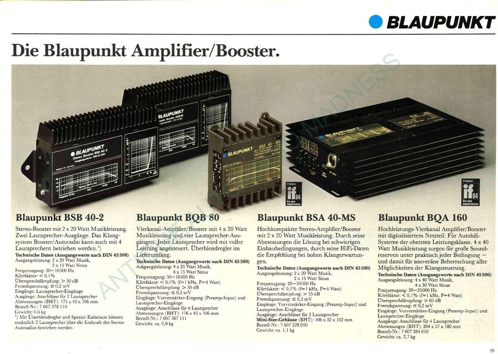 Old school BLAUPUNKT car stereo catalog year 1984 - 29
