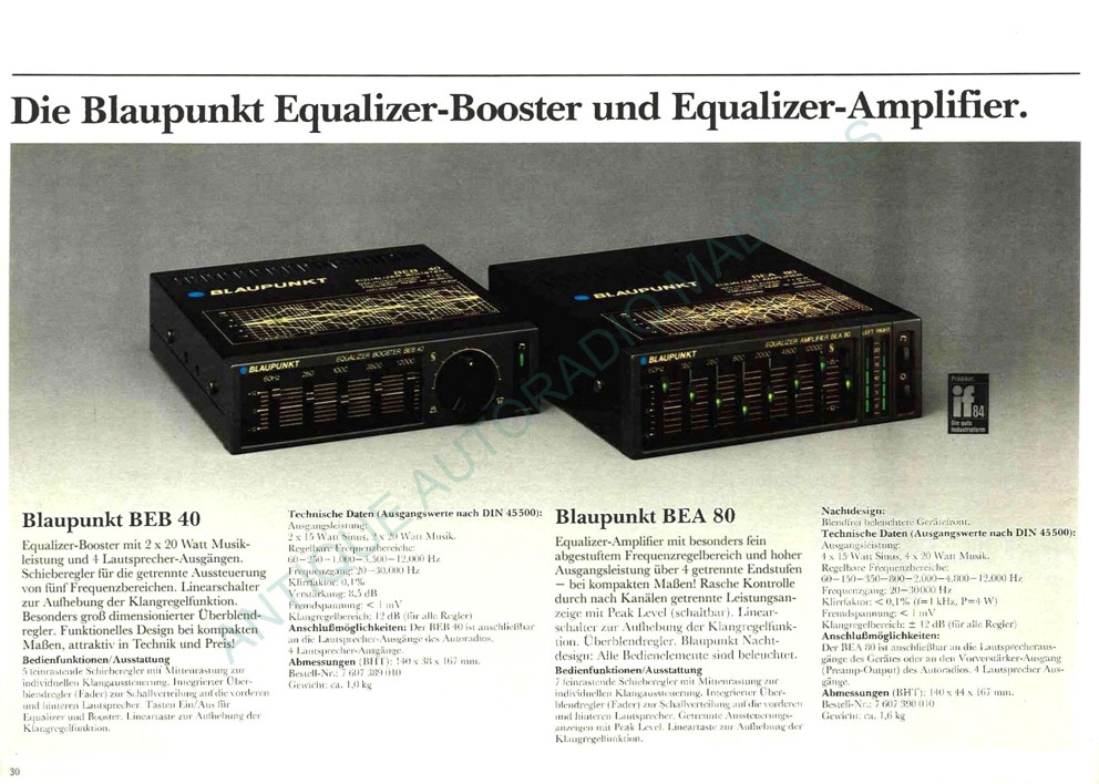 Old school BLAUPUNKT car stereo catalog year 1984 - 30