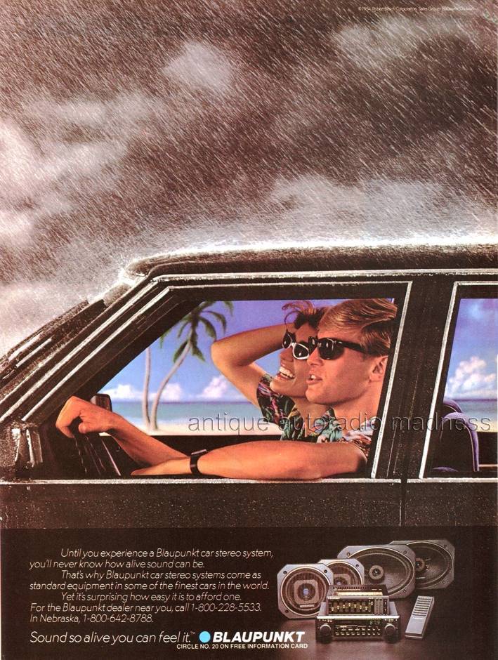 Oldschool BLAUPUNKT car stereo american advertising, year 1984
