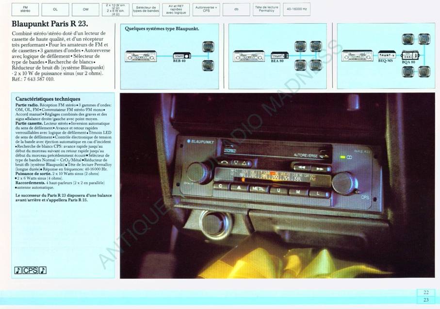 Vintage BLAUPUNKT car stereo catalog year 1985 - 23
