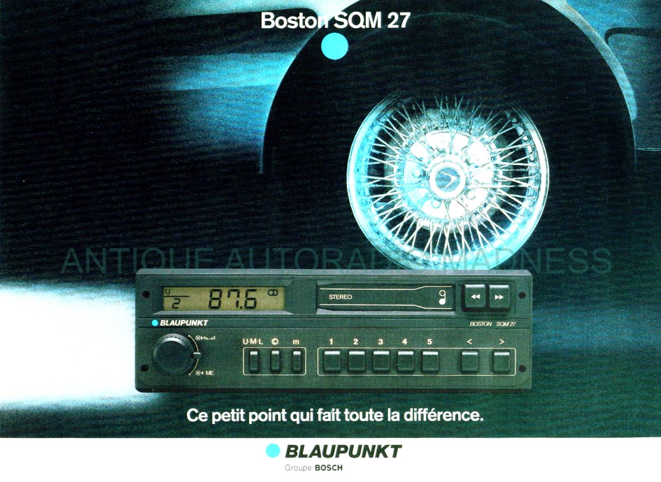 Vintage BLAUPUNKT car stereo Boston SQM 27 advertising